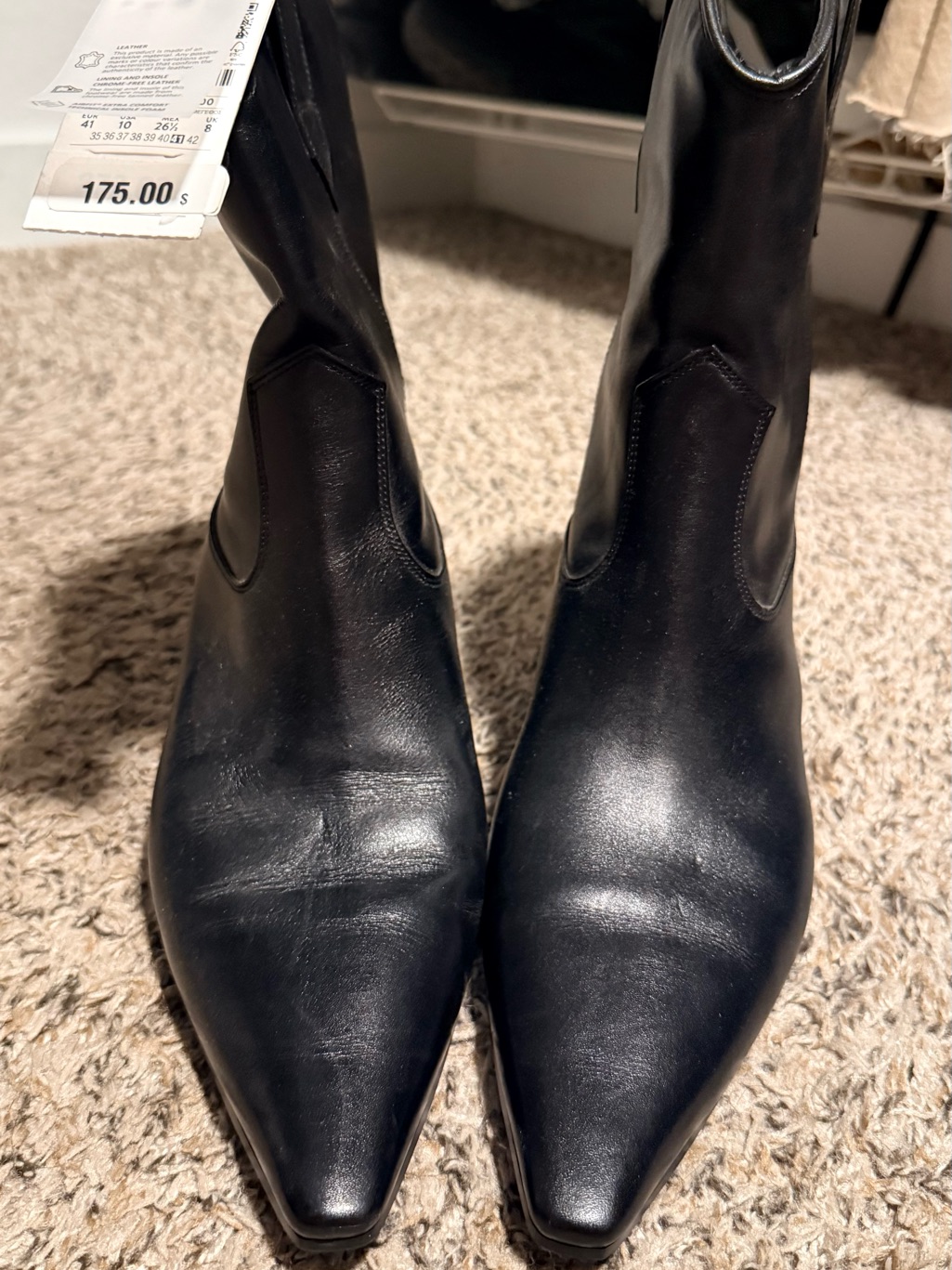 Massimo Dutti Black Pointed Kitten-Heel Ankle Boots — image 8 of 8